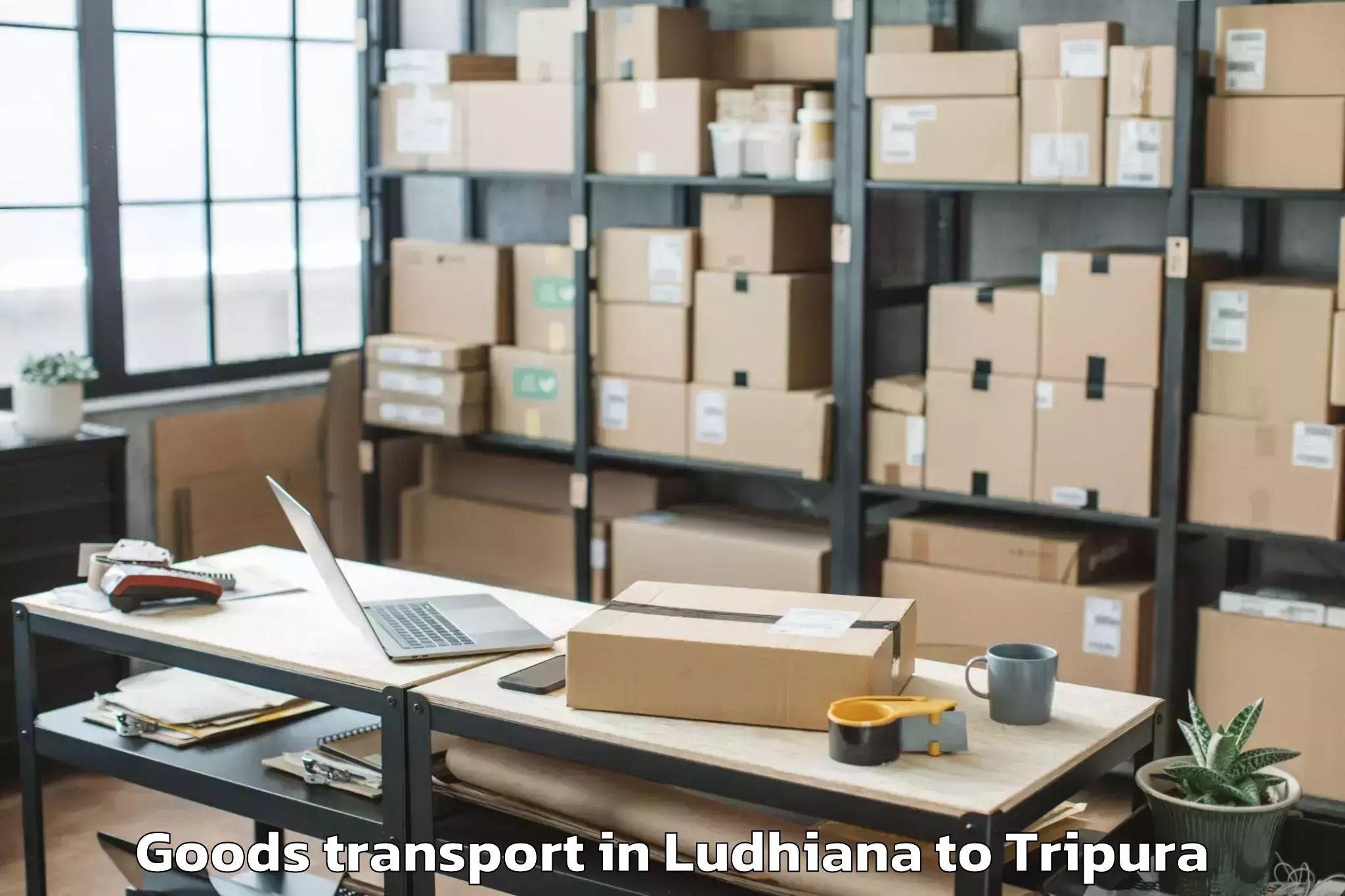 Leading Ludhiana to Udaipur Tripura Goods Transport Provider